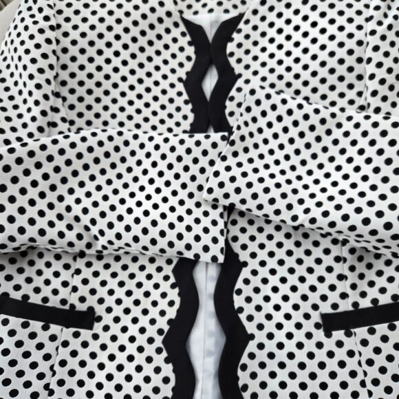 Tahari Black & White Polka Dot Jacket Size 14 - Picture 5 of 9